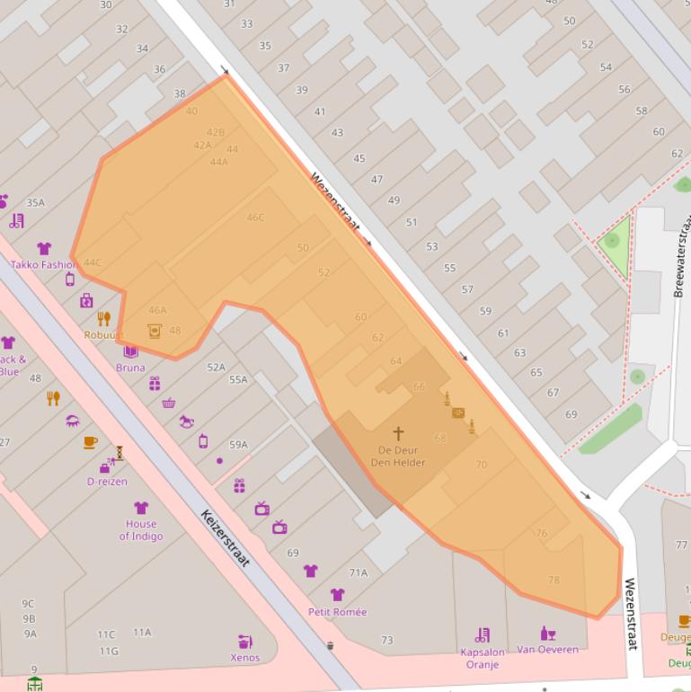 Kaart van postcodegebied 1781GM.