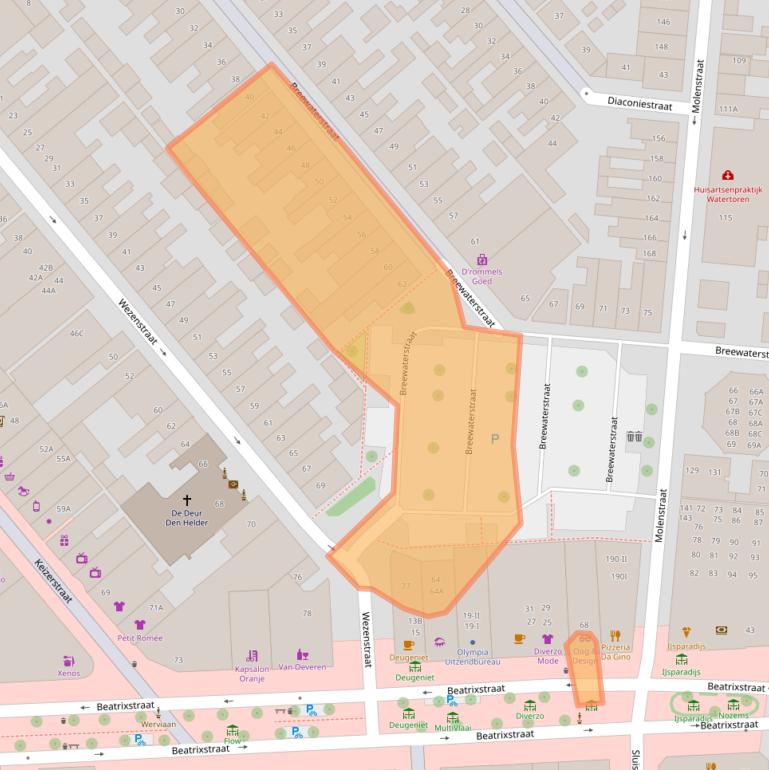 Kaart van postcodegebied 1781GV.