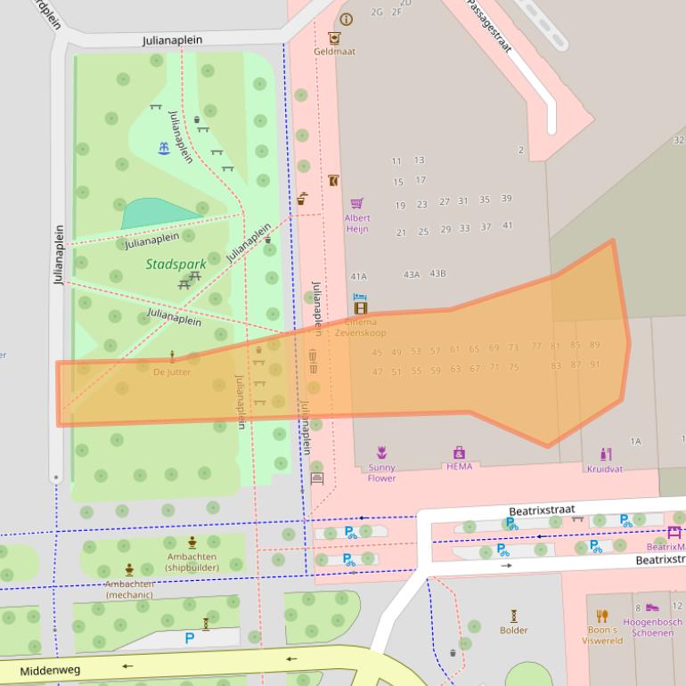 Kaart van postcodegebied 1781HB.