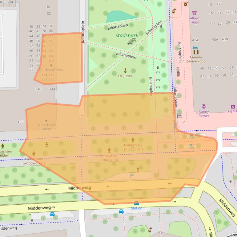 Kaart van postcodegebied 1781HE.