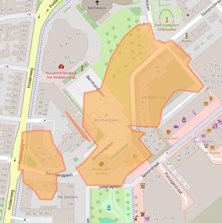 Kaart van postcodegebied 1781HH.