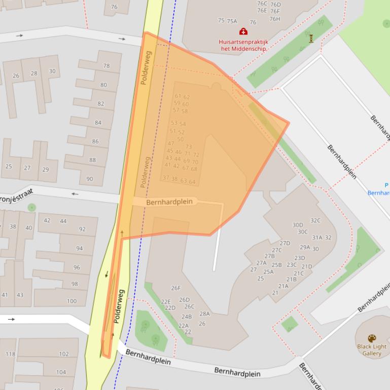 Kaart van postcodegebied 1781HJ.