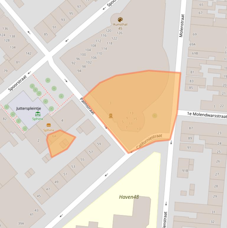 Kaart van postcodegebied 1781JA.