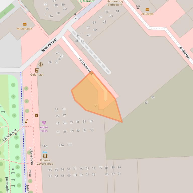 Kaart van postcodegebied 1781JV.