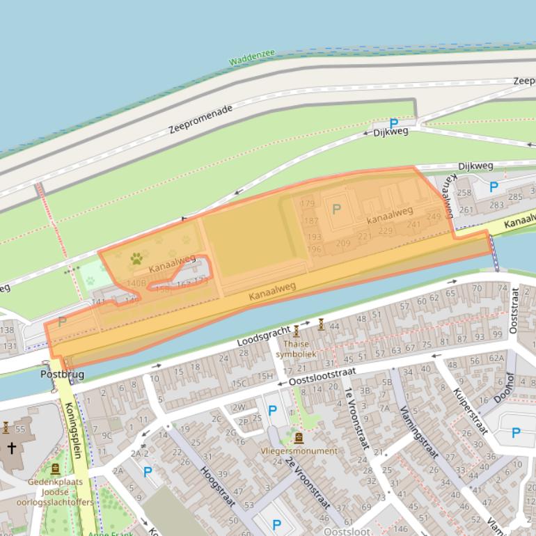 Kaart van postcodegebied 1781KX.