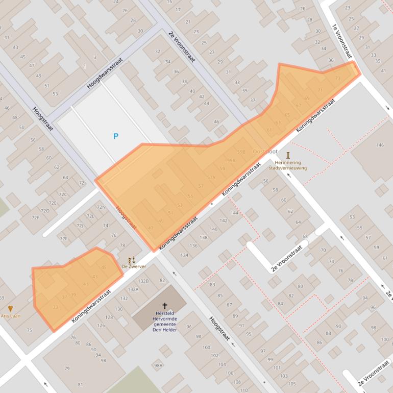 Kaart van postcodegebied 1781LB.