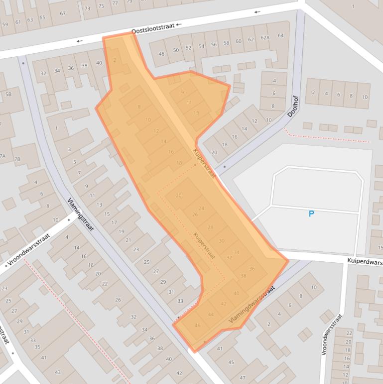 Kaart van postcodegebied 1781MB.