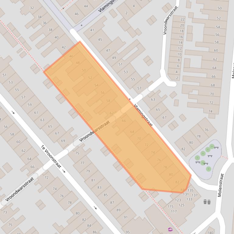 Kaart van postcodegebied 1781MJ.