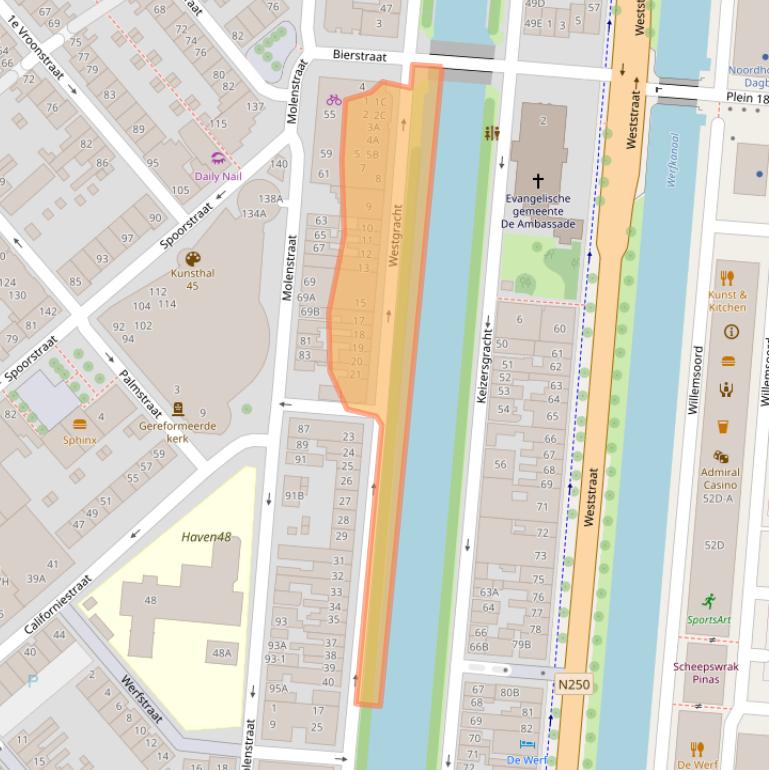 Kaart van postcodegebied 1781ND.