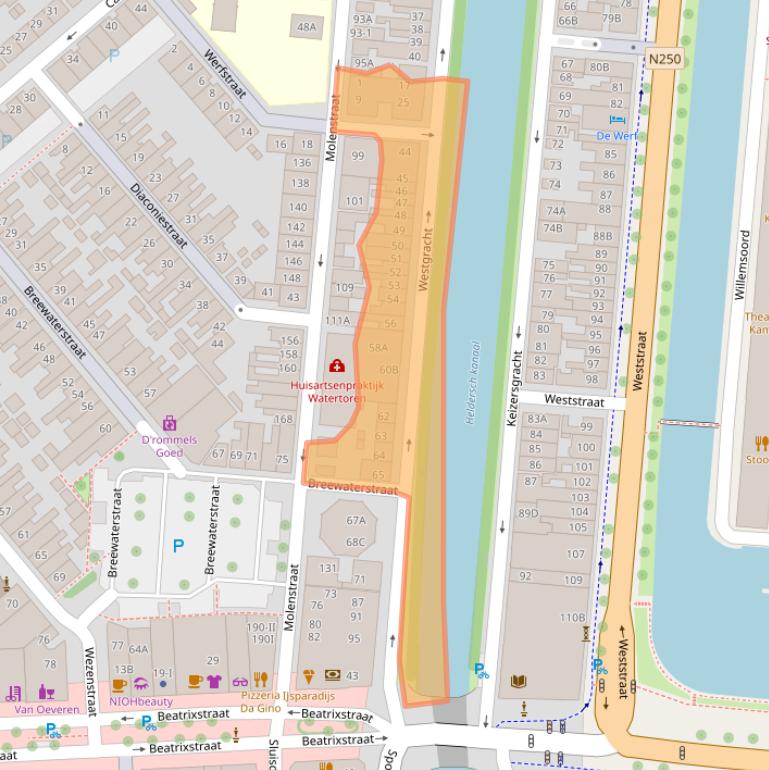 Kaart van postcodegebied 1781NG.