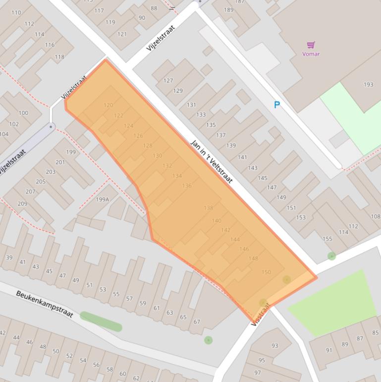 Kaart van postcodegebied 1781SM.