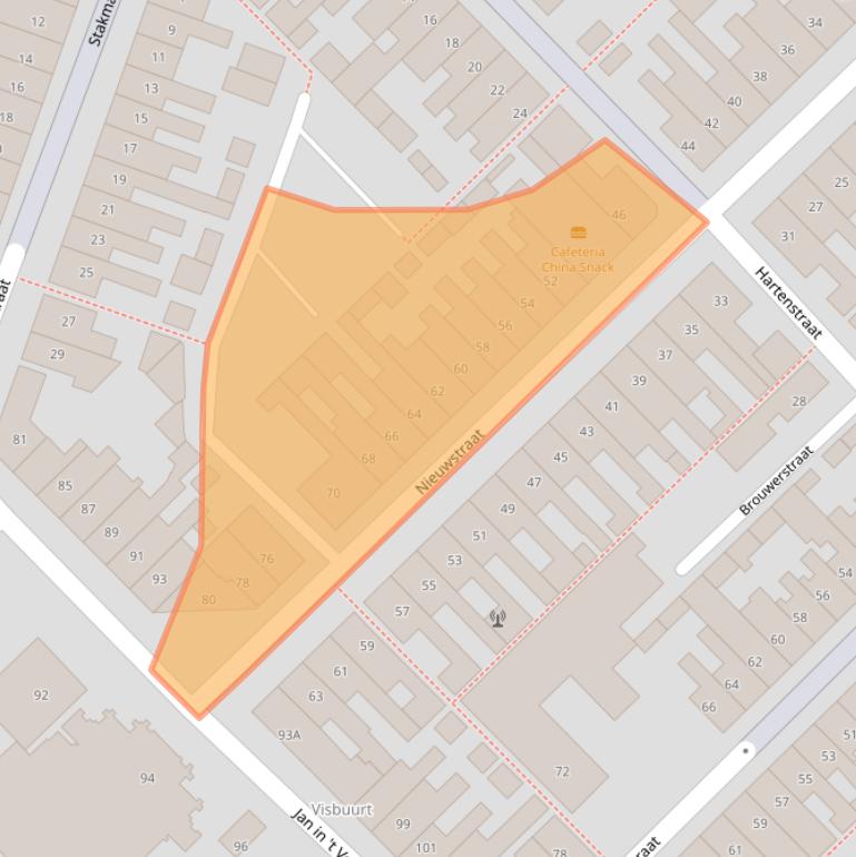 Kaart van postcodegebied 1781TJ.