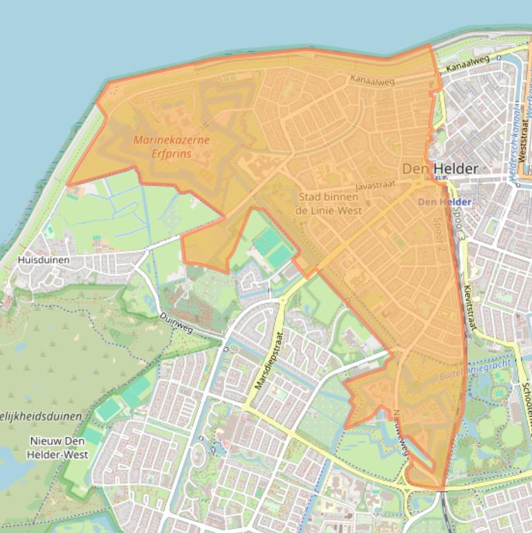 Kaart van postcodegebied 1782.