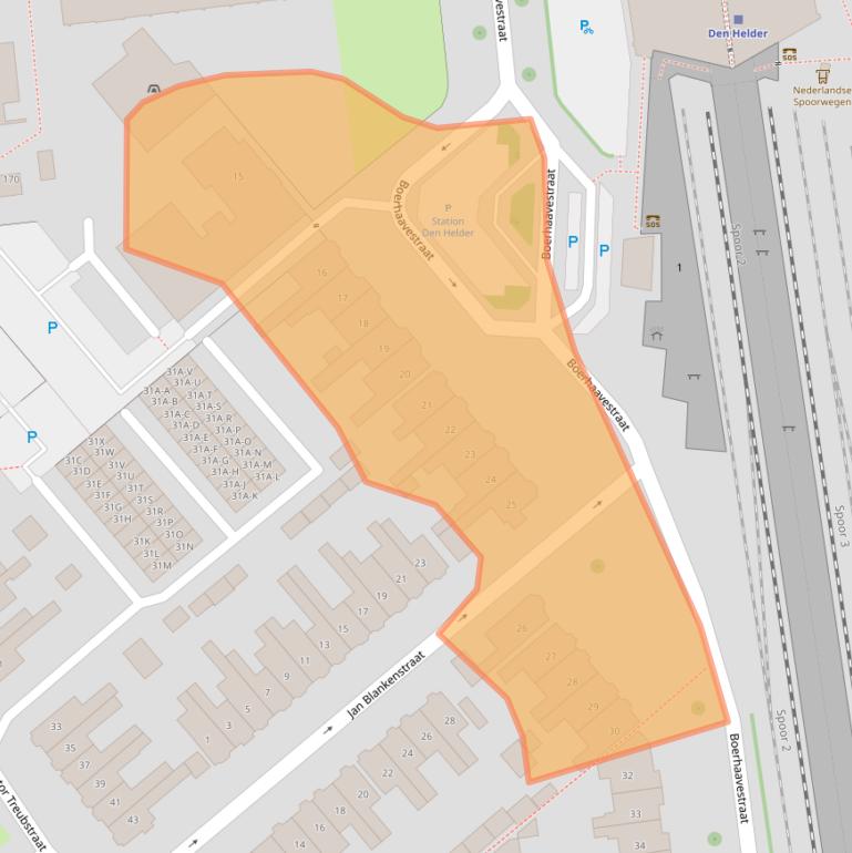 Kaart van postcodegebied 1782AA.