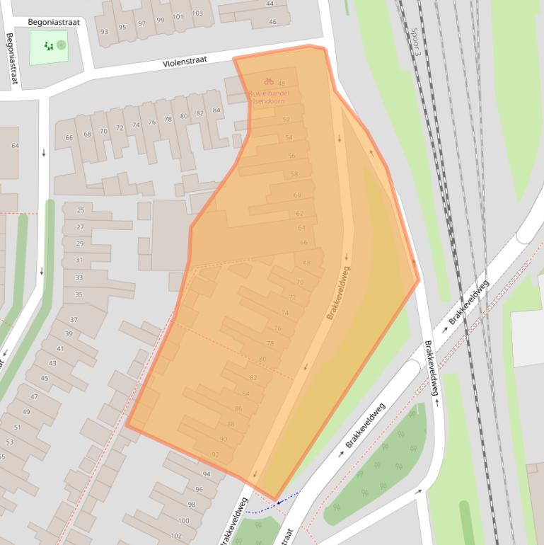 Kaart van postcodegebied 1782AJ.