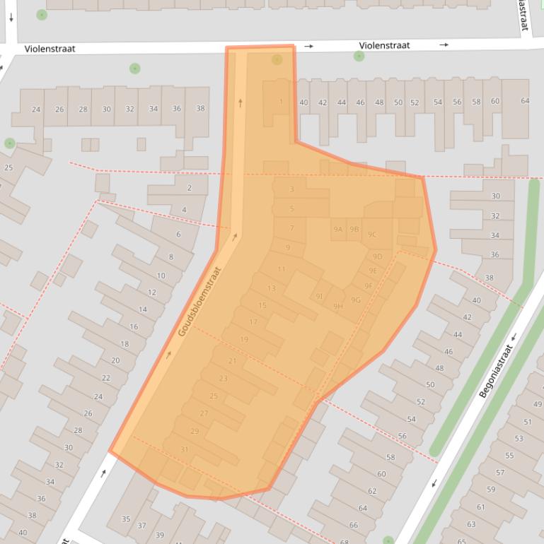 Kaart van postcodegebied 1782AT.