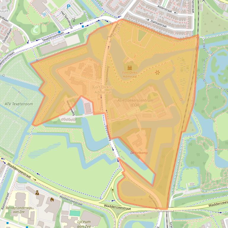 Kaart van postcodegebied 1782AZ.