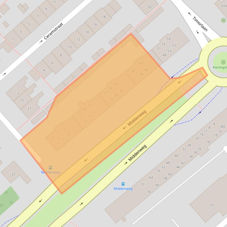 Kaart van postcodegebied 1782BA.