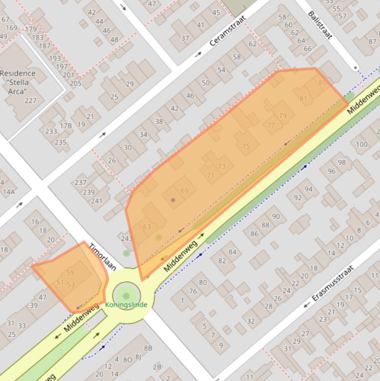 Kaart van postcodegebied 1782BB.