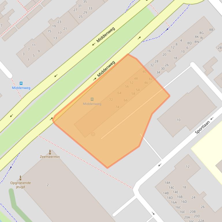 Kaart van postcodegebied 1782BH.