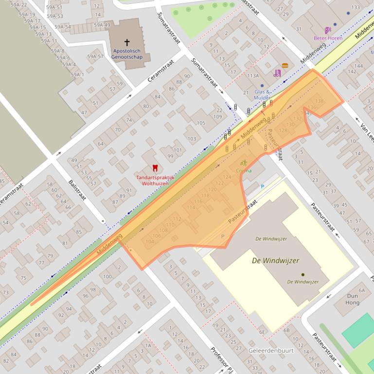 Kaart van postcodegebied 1782BK.