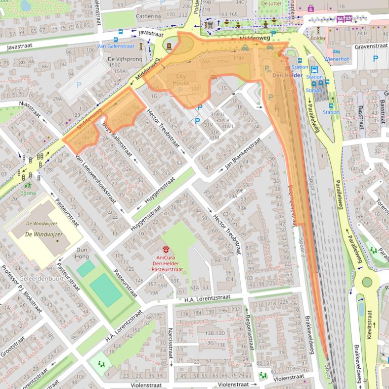 Kaart van postcodegebied 1782BL.