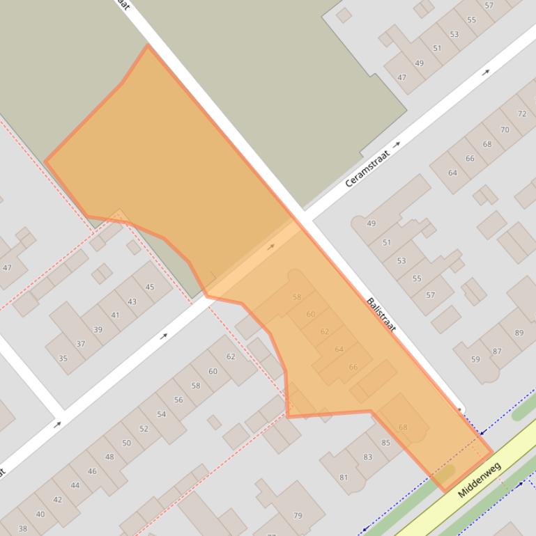 Kaart van postcodegebied 1782CL.