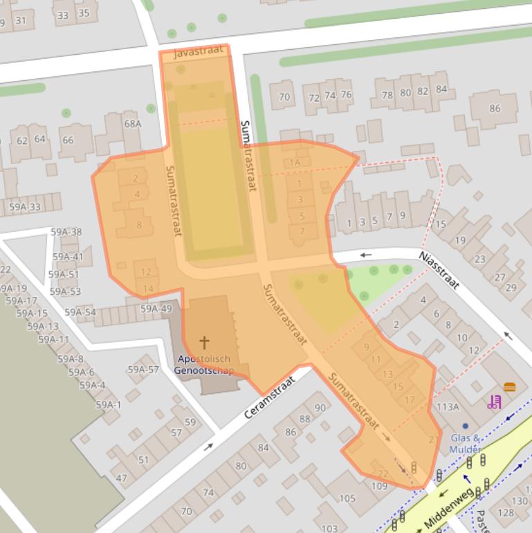 Kaart van postcodegebied 1782CM.