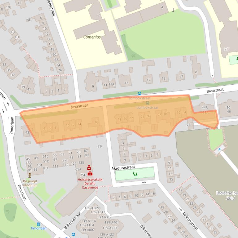 Kaart van postcodegebied 1782DD.