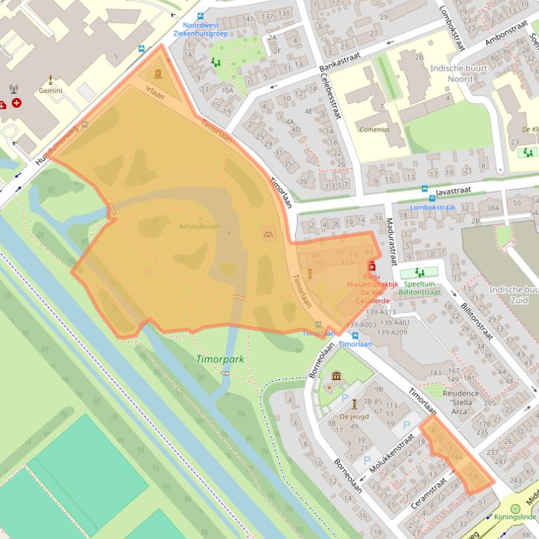 Kaart van postcodegebied 1782DK.
