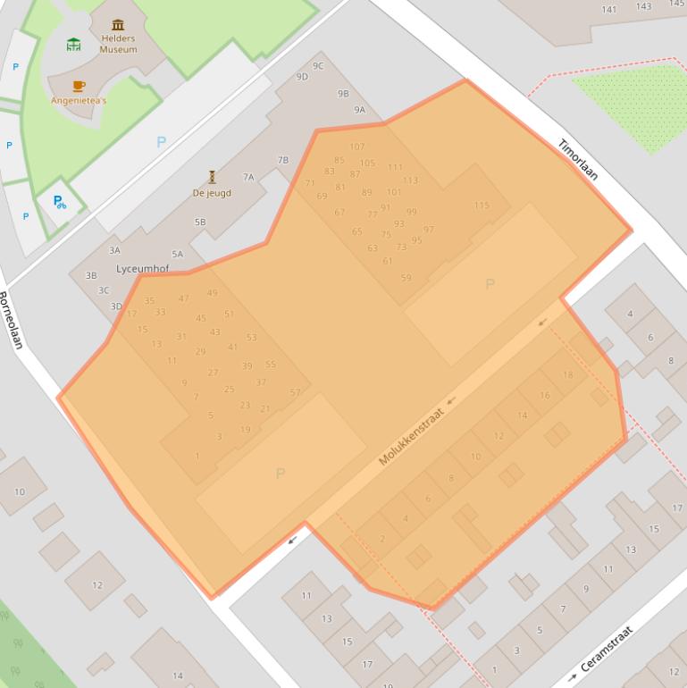 Kaart van postcodegebied 1782DN.
