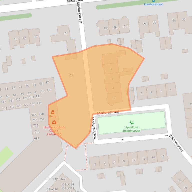 Kaart van postcodegebied 1782DS.