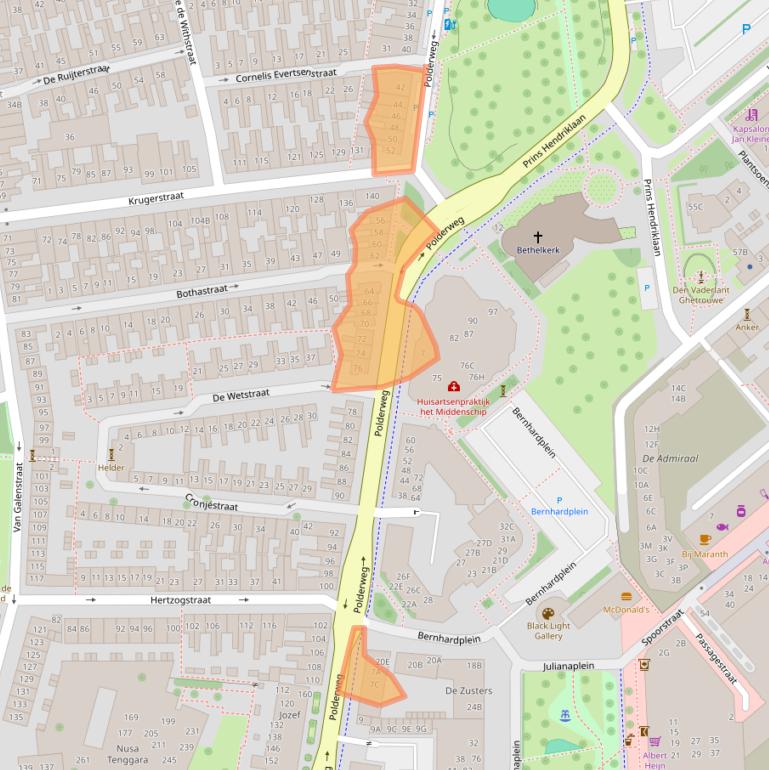 Kaart van postcodegebied 1782EB.