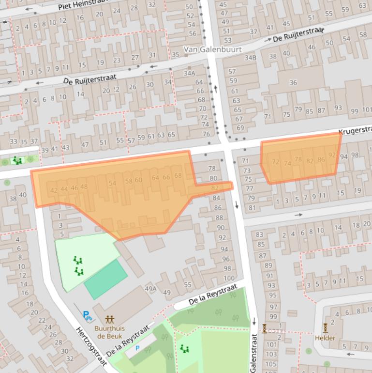 Kaart van postcodegebied 1782ER.