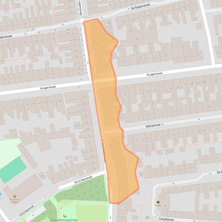 Kaart van postcodegebied 1782EV.