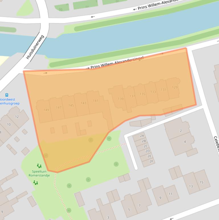 Kaart van postcodegebied 1782GR.