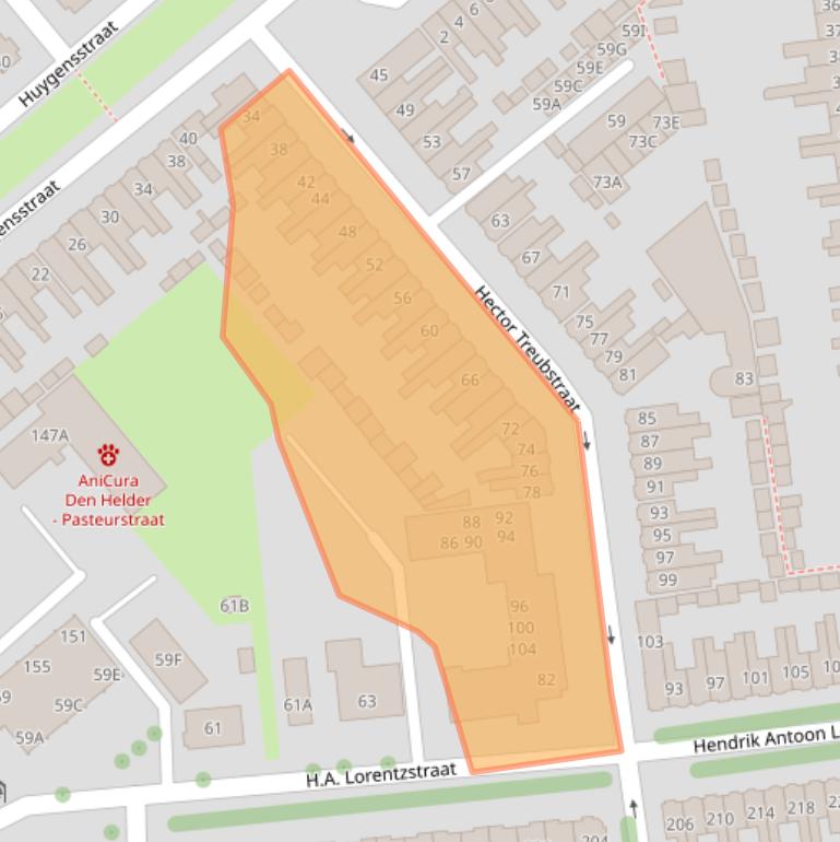 Kaart van postcodegebied 1782HH.