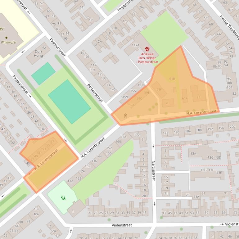 Kaart van postcodegebied 1782JG.