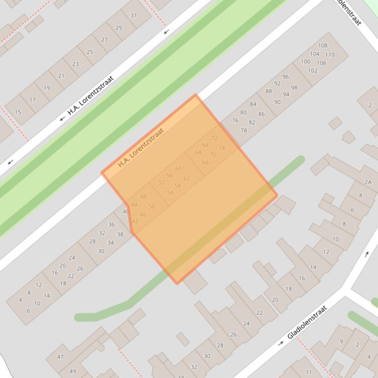 Kaart van postcodegebied 1782JK.