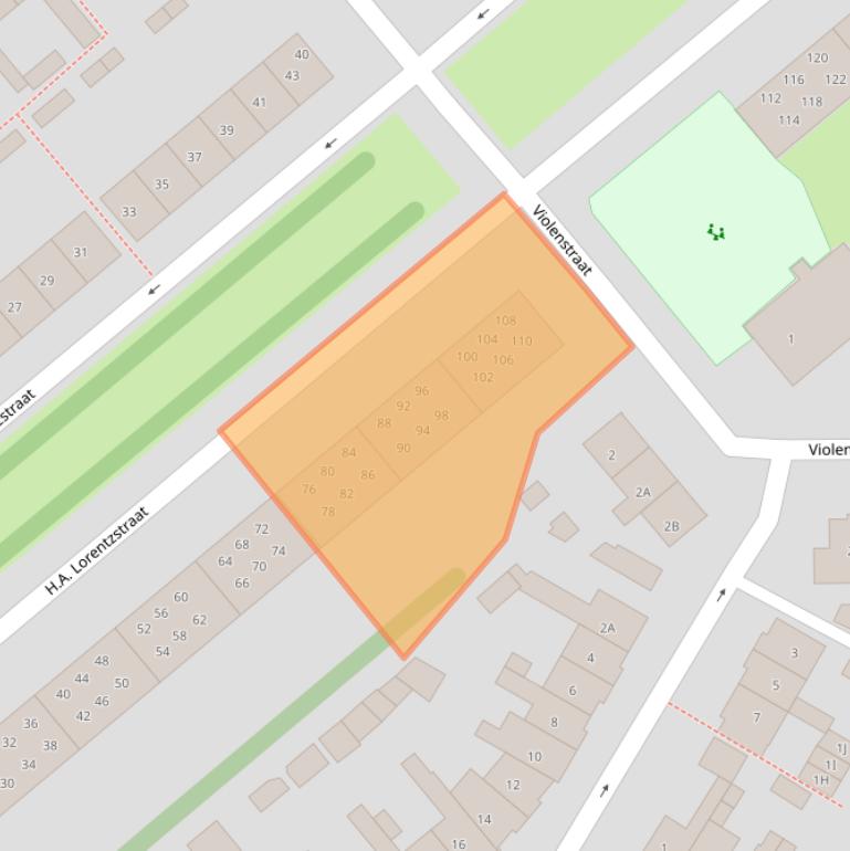 Kaart van postcodegebied 1782JL.