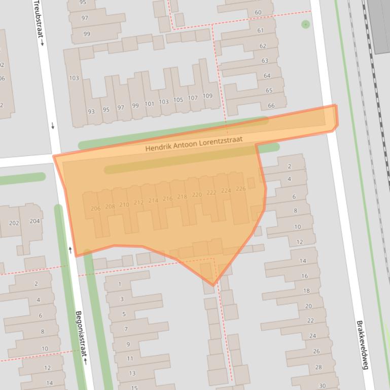 Kaart van postcodegebied 1782JR.