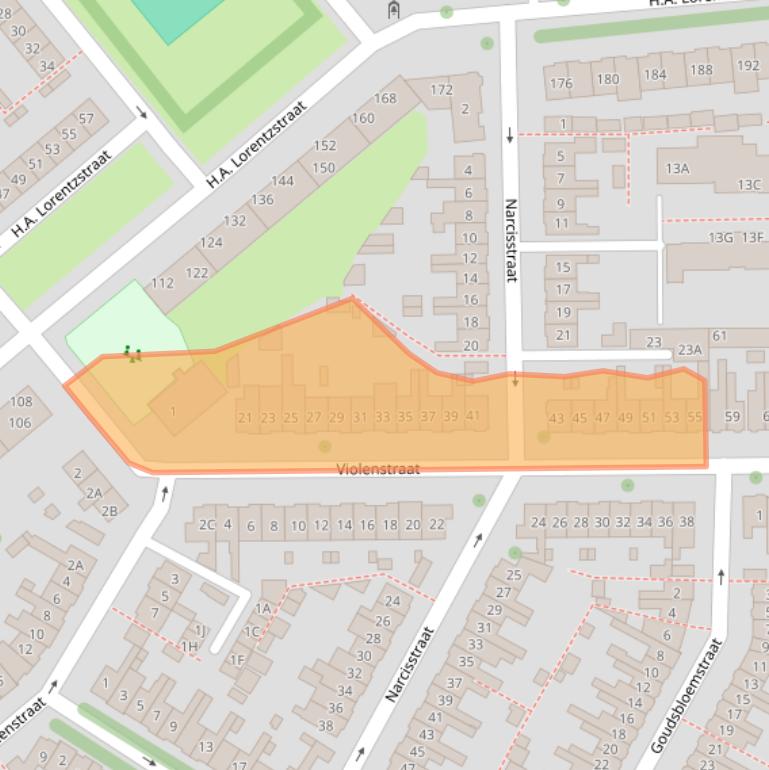 Kaart van postcodegebied 1782KA.