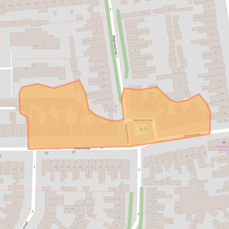 Kaart van postcodegebied 1782KB.