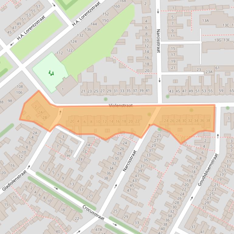 Kaart van postcodegebied 1782KC.