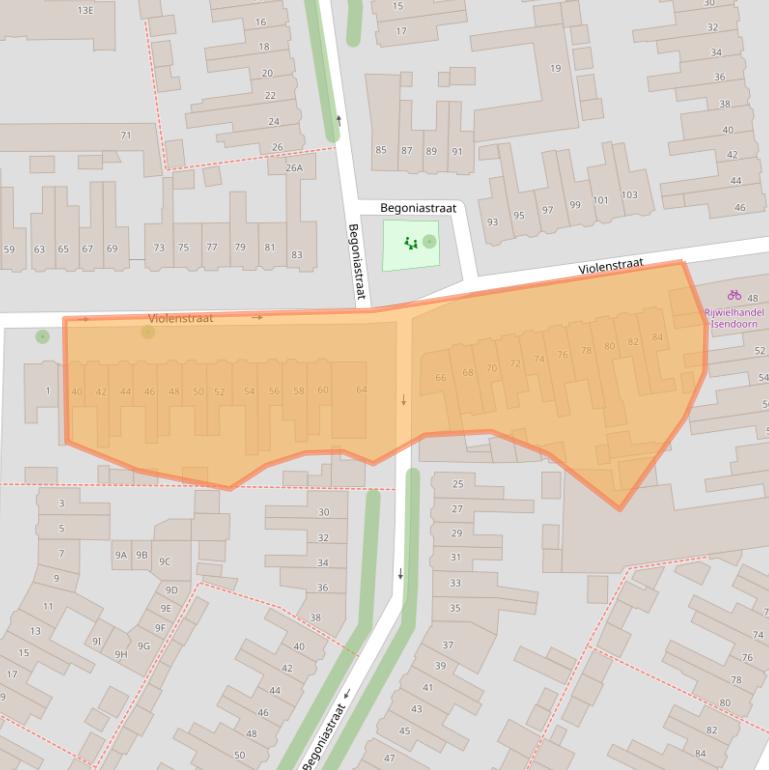 Kaart van postcodegebied 1782KD.