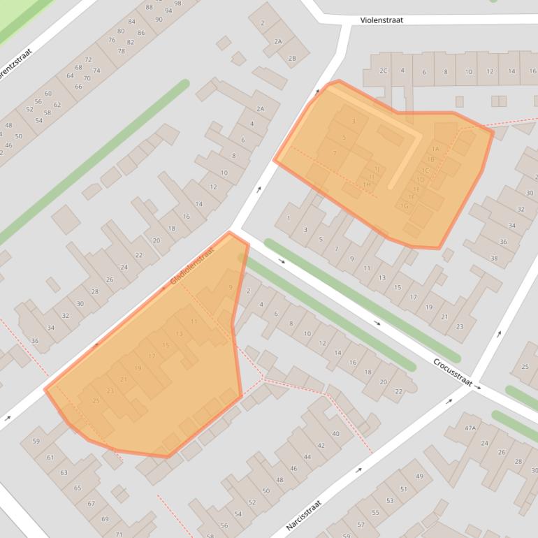 Kaart van postcodegebied 1782KE.