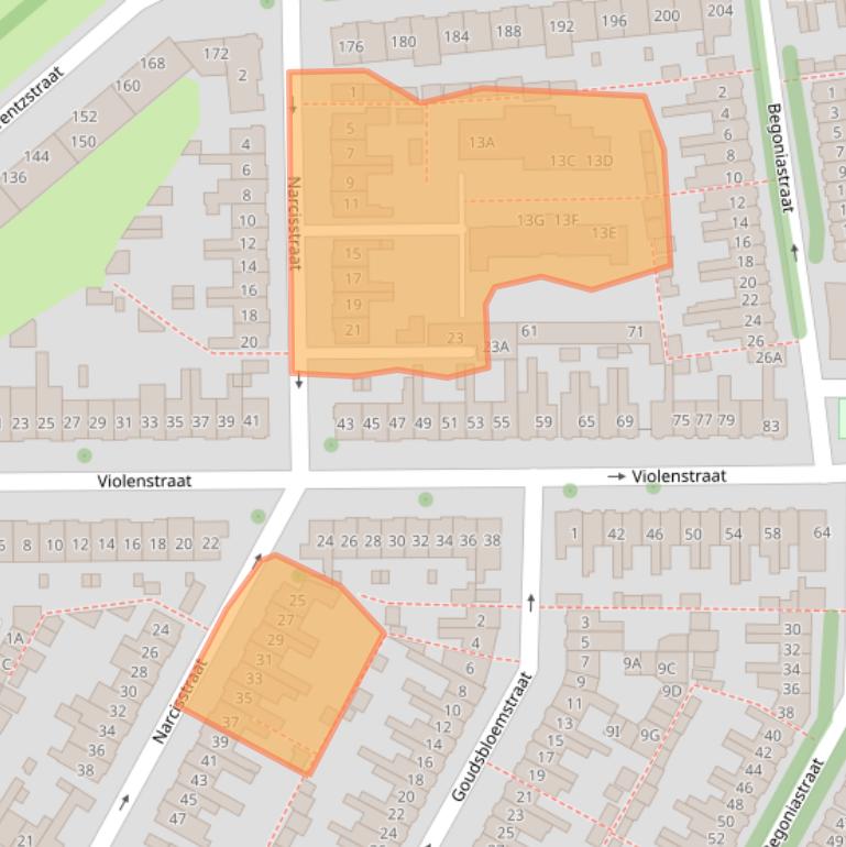 Kaart van postcodegebied 1782KH.
