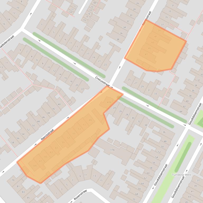 Kaart van postcodegebied 1782KJ.