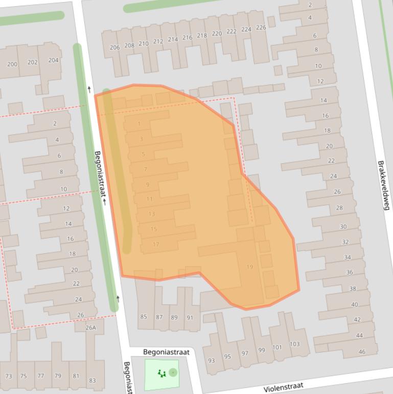 Kaart van postcodegebied 1782KM.