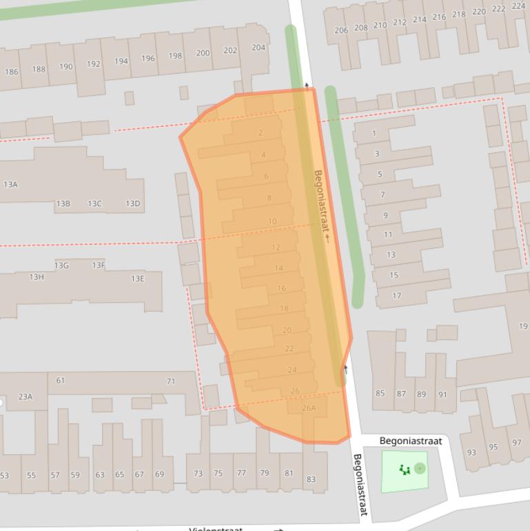Kaart van postcodegebied 1782KR.